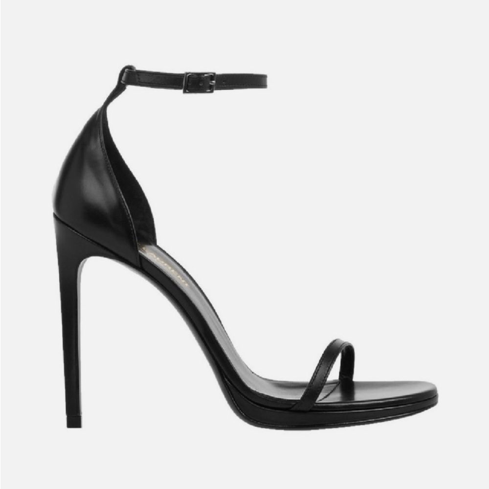 Saint Laurent Black Ankle Strap Heels